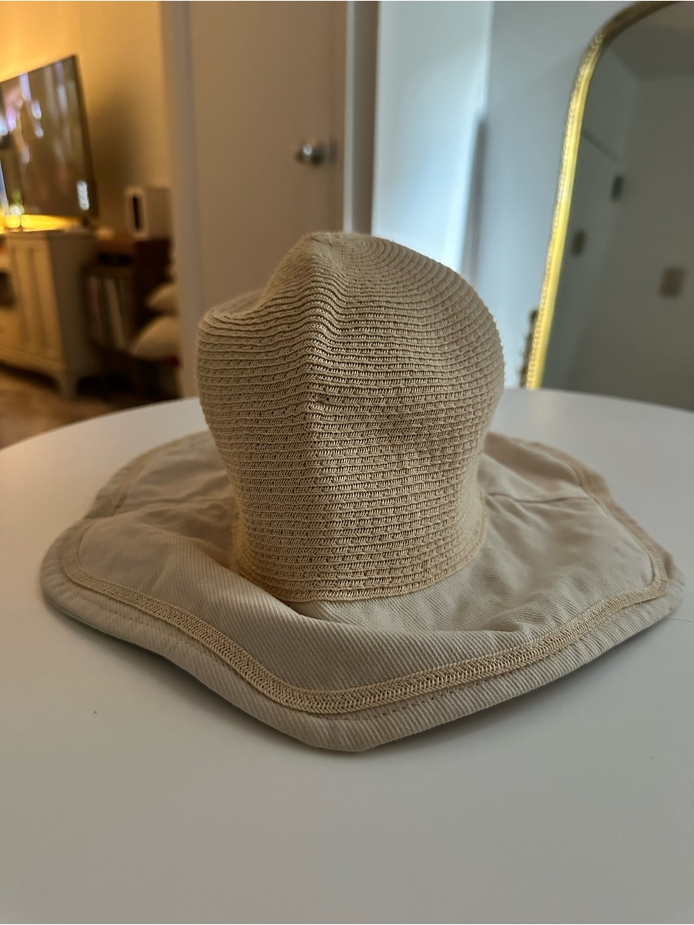 Anthropologie Beige Crochet Sun Hat